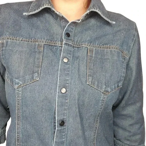 Willi Smith Womens Shacket Blouse Button Up Size Large - Picture 7 of 15